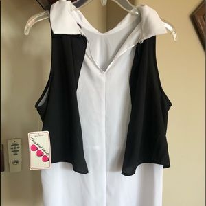 Blouse with Attached Vest